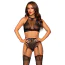 Комплект Leg Avenue Stay Awhile Crop Top and Crotchless Panty Set, чорний: топ + трусики - Фото №6