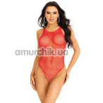 Боді Leg Avenue Net Snap Crotch Tank Bodysuit, червоне - Фото №1