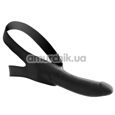 Кляп с фаллоимитатором Master Series Face Fuk Strap On Mouth Gag, черный - Фото №1