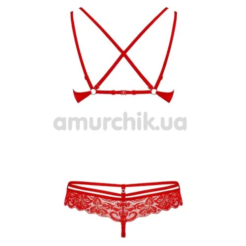 Комплект Obsessive 860-SET-1 красный: бюстгальтер + трусики-стринги