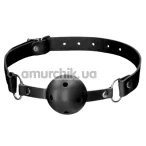 Кляп Ouch! Ball Gag With Leather Straps, черный - Фото №1