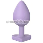 Анальная пробка Love Signal Heart Plug Medium, сиреневая - Фото №1