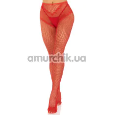 Колготки Leg Avenue Crotchless Net Tights With Heart Backseam, красные - Фото №1