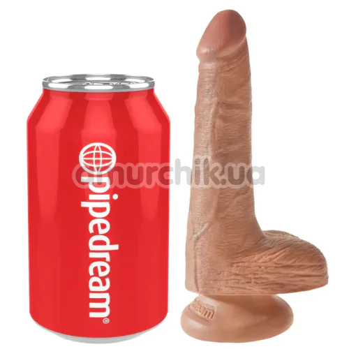 Фаллоимитатор King Cock 6 Cock With Balls, светло-коричневый