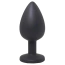 Анальная пробка с прозрачным кристаллом Fantasy Toys Butt Plug Diamond Silicone M, черная - Фото №2