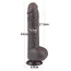 Фаллоимитатор Sliding-Skin Dual Layer Dong 9.5 с мошонкой, коричневый - Фото №5