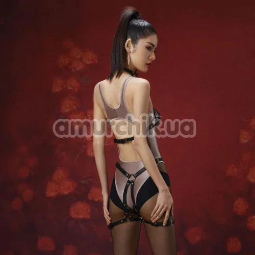 Комплект Lockink Sevanda Queen Sheba Set, черно-золотой: портупея + страпон-гартеры + фаллоимитатор