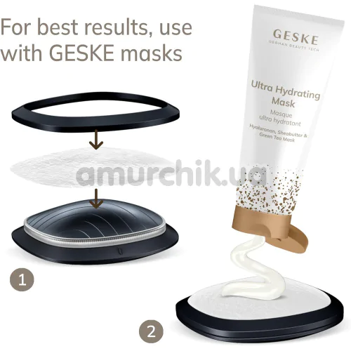 Ультразвуковой массажер-маска для лица Geske Sonic Warm & Cool Mask 9 in 1, черный