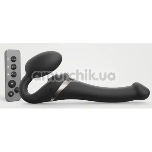 Безремневой страпон с вибрацией Strap-On-Me Multi Orgasm Bendable Strap-On S, черный