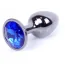 Анальна пробка з синім кристалом Exclusivity Jewellery Dark Silver Plug, срібна - Фото №1