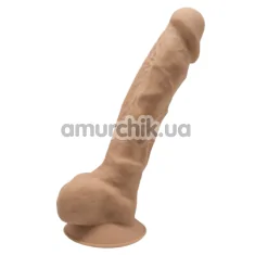 Фалоімітатор Silexd Premium Silicone Dildo Model 1 Size 7, карамельний - Фото №1