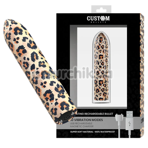 Клиторальный вибратор Custom Bullets Leopard, леопардовый