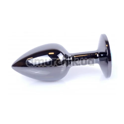 Анальна пробка з фіолетовим кристалом Exclusivity Jewellery Dark Silver Plug, срібна