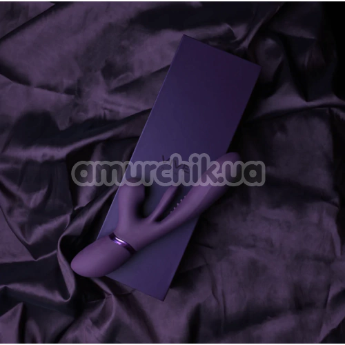 Вібратор з поштовхами, пульсацією і рухомою платформою Vive Kura, фіолетовий