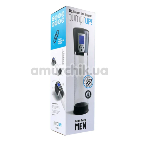 Вакуумная помпа Virgite Pump It Up Penis Pump Men Automatic Usb Viewer, прозрачная