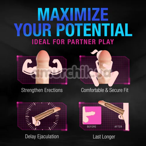 Насадка на пенис Performance Plus 7 Fortitude Penis Extender, телесная