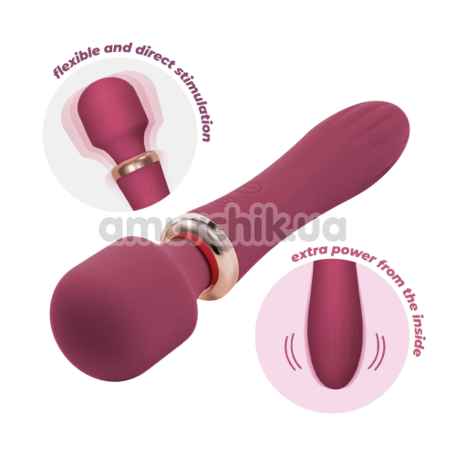 Универсальный вибромассажер с подогревом Crushious Jinx, бордовый