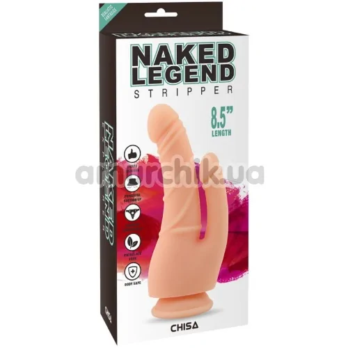 Двойной фаллоимитатор Naked Legend Stripper 8.5, телесный