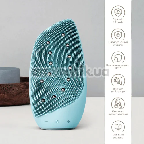 Щетка для лица Geske Sonic Thermo Facial Brush & Face-Lifter 8 in 1, бирюзовая