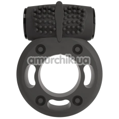 Виброкольцо для члена Crushious Booster Vibrating Cockring, черное - Фото №1