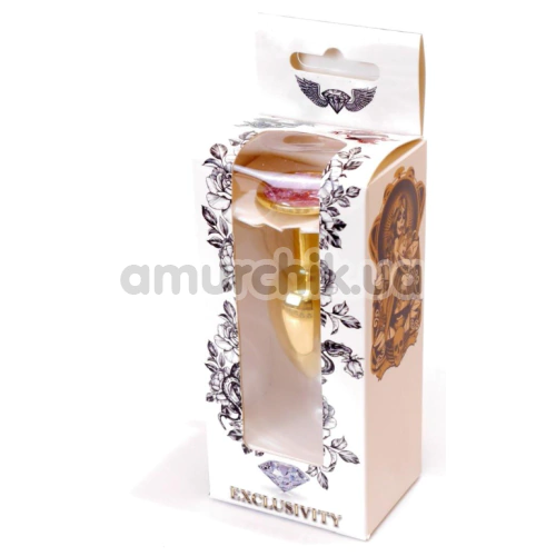 Анальна пробка зі світло-рожевим кристалом Exclusivity Jewellery Gold Plug, золота