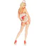 Костюм медсестри Leg Avenue TLC Nurse Bedroom Roleplay Set белый: боді + фартух + чепчик - Фото №2
