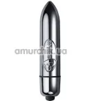 Клиторальный вибратор Rocks-Оff RO-80mm Single Speed Chrome, серебряный - Фото №1