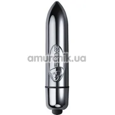 Кліторальний вібратор Rocks-Оff RO-80mm Single Speed ​​Chrome, срібний - Фото №1