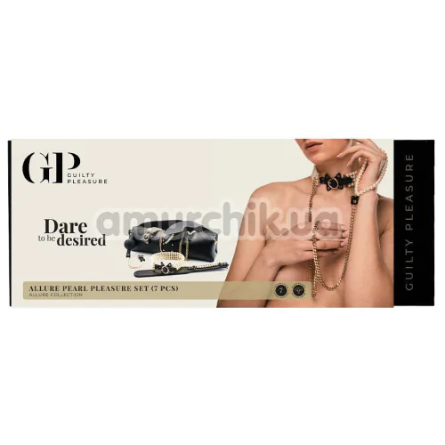 Бондажний набір Guilty Pleasure Allure Pearl Pleasure Set, чорно-золотий