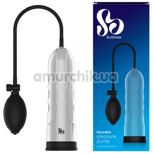Вакуумна помпа So Divine Reusable Pleasure Pump, прозора