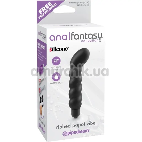 Вібростимулятор простати для чоловіків Anal Fantasy Collection Ribbed P-Spot Vibe