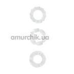 Набор эрекционных колец Menz Stuff Stretchy Cock Rings прозрачный, 3 шт - Фото №1
