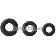 Набір з 3 ерекційних кілець Renegade Super Soft Power Rings, чорний - Фото №1