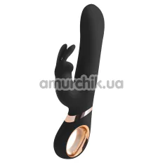 Вибратор с ротацией S Pleasures Premium Naughty Rabbit, черный - Фото №1