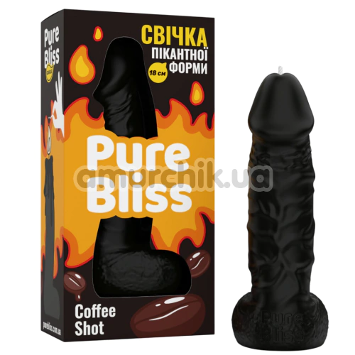 Свічка у вигляді пеніса Pure Bliss Big Coffee Shot - кава, чорна