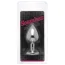 Анальная пробка с розовым кристаллом Loveshop Seamless Butt Plug L, серебряная - Фото №2
