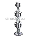 Анальный стимулятор Anal Play Diamond Star Beads Medium, серебряный - Фото №1