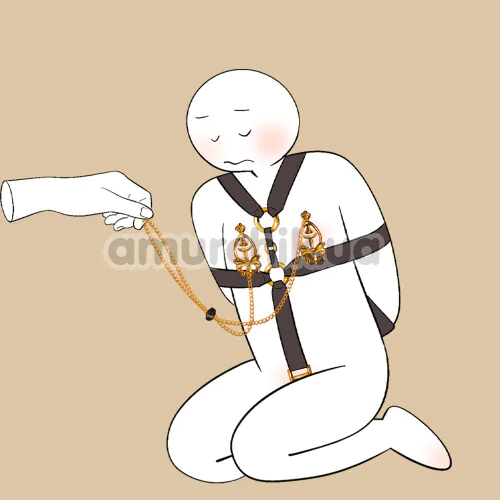 Зажимы для сосков Upko Pulling Chain Nipple Clamps, золотые