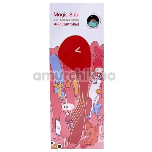 Вібратор з вакуумним стимулятором Magic Motion Magic Bobi, червоний