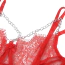 Комплект Star Night Sensual Feather & Chains, красный: бюстгальтер + трусики-стринги + пояс для чулок + гартеры - Фото №16