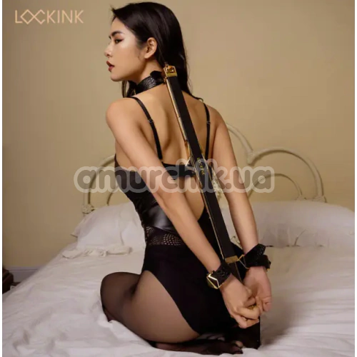 Бондажный набор Lockink Adjustable Spreader Bar, коричневый