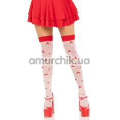 Чулки Leg Avenue Magic Mushroom Thigh Highs, белые - Фото №1