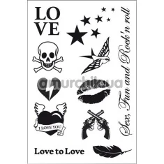 Тимчасові тату Love to Love Rock My Tattoo, чорні - Фото №1