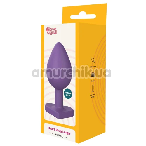 Анальная пробка Love Signal Heart Plug Large, фиолетовая