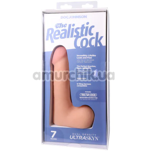 Фаллоимитатор Doc Johnson The Realistic Cock With Balls 7, телесный