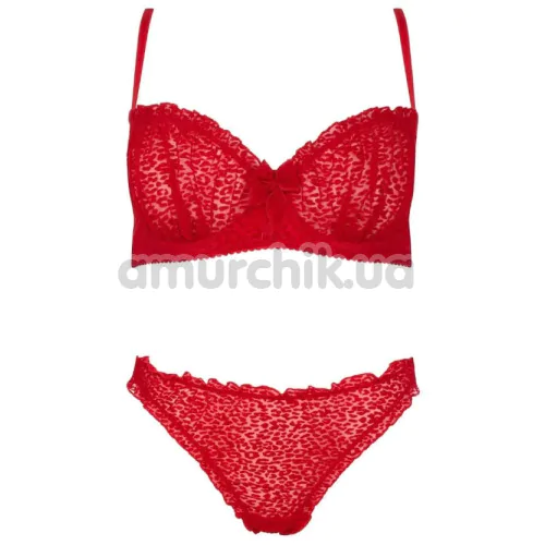 Комплект Passion Free Your Senses Catilla Set, червоний: бюстгальтер + трусики-стрінги