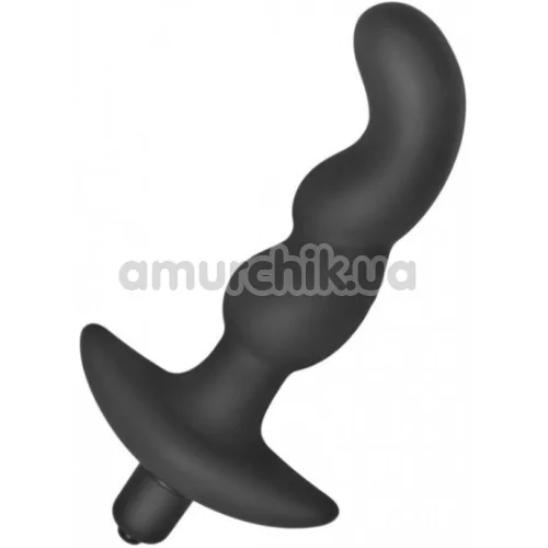 Вибростимулятор простаты Master Series Onyx Vibrating Silicone Anal Plug, черный