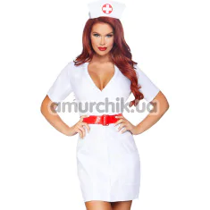 Костюм медсестры Leg Avenue TLC Nurse Women's Costume, белый: платье + чепчик - Фото №1