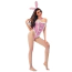 Костюм зайчика JSY Sexy Lingerie 5813, рожевий: боді + вушка + краватка-метелик + колготки - Фото №3