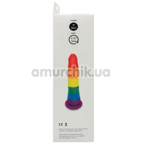 Фалоімітатор Pride Dildo з мошонкою, райдужний